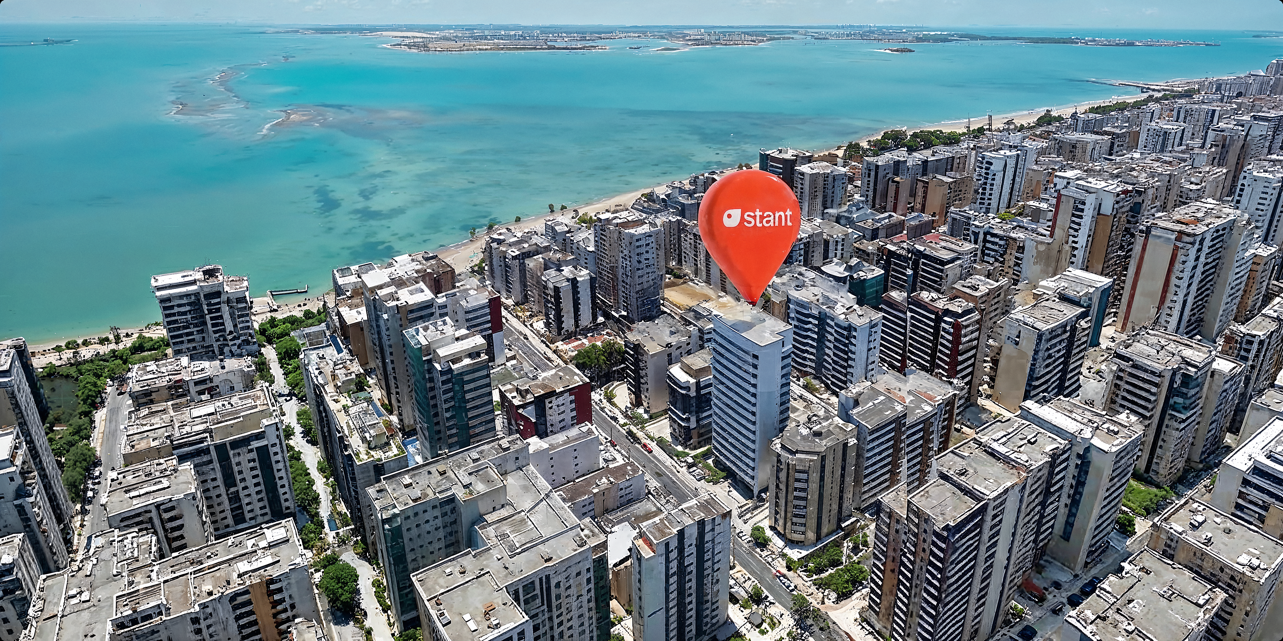 Vista aérea de uma das cidades onde a Stant atua